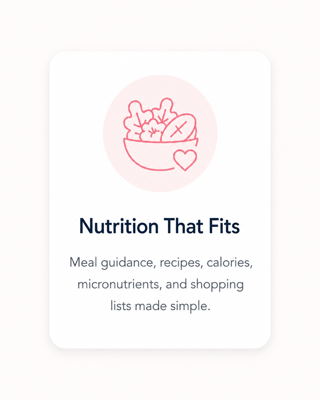Nutrition That Fits value card